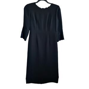 Talbots Black Lace Dress 3/4 Sleeve 2P NWT Work Dress